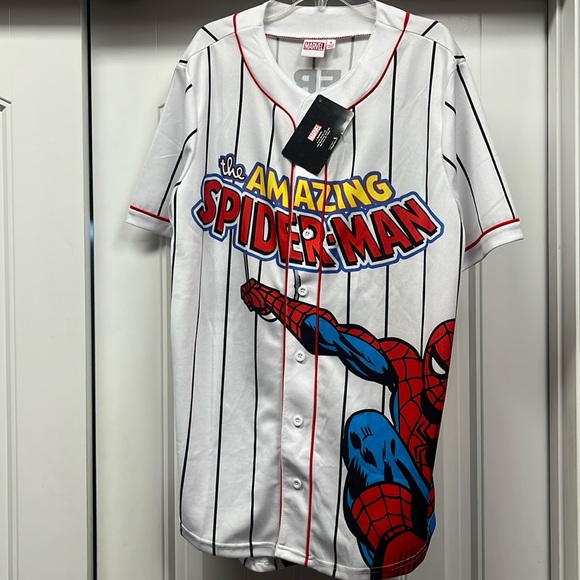 NEW! Marvel The Amazing Spider-Man Baseball Jersey Men's Small - Picture 1 of 5